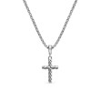 Cable Cross Pendant Necklace in Sterling Silver, 17.5mm