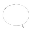 Cable Cross Pendant Necklace in Sterling Silver, 17.5mm
