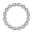 Sculpted Cable Oval Link Necklace in Sterling Silver, 18mm