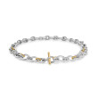 DY Mercer® Chain Necklace in Sterling Silver with 18K Yellow Gold and Diamonds, 8mm