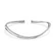 Bold Crossover Collar Necklace in Sterling Silver, 10mm