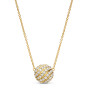 Sculpted Cable Pendant Necklace in 18K Yellow Gold with Diamonds, 10mm