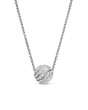 Sculpted Cable Pendant Necklace in Sterling Silver with Diamonds, 10mm
