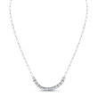Floating East West Emerald Cut diamond Pendant on Paperclip Chain
