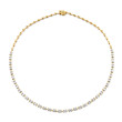 18k Yellow Gold Bar Necklace with Emerald Cut Diamonds