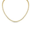 East West Emerald Cut Bezel Set Tennis Necklace