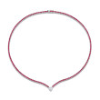 Straight Line Ruby  Necklace with Diamond Accent