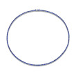 9.06 Carat 18k White Gold Blue Sapphire Straight Line Necklace