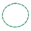 Oval-cut Green Emeralds and Diamonds Necklace