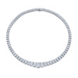 48.59 Carat Graduated Riviera Radiant Cut Diamond Necklace