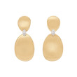 18K Yellow Gold Two-Drop Earrings With Diamond Accents