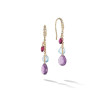 Paradise Gold and Amethyst Short Drop Earrings