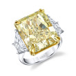 18.88 Carat Platinum Fancy Intense Yellow Diamond Ring