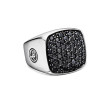 Streamline® Signet Ring in Sterling Silver with Black Diamonds, 18.6mm
