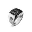 Streamline® Signet Ring in Sterling Silver with Black Diamonds, 18.6mm