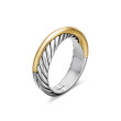 Crossover Band Ring in Sterling Silver with 18K Yellow Gold