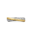 Crossover Band Ring in Sterling Silver with 18K Yellow Gold