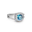 Petite Albion® Ring in Sterling Silver with Blue Topaz and Pave Diamonds