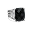 Wheaton® Ring in Sterling Silver with Black Onyx and Pave Diamonds