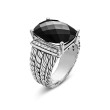 Wheaton® Ring in Sterling Silver with Black Onyx and Pave Diamonds