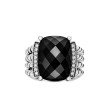 Wheaton® Ring in Sterling Silver with Black Onyx and Pave Diamonds