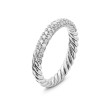 Petite Pave Stack Ring in Sterling Silver with Diamonds