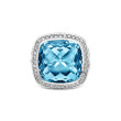 Albion® Ring in Sterling Silver with Blue Topaz and Pave Diamonds