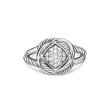 Infinity Ring in Sterling Silver with Pave Diamonds