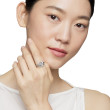 Infinity Ring in Sterling Silver with Pave Diamonds