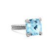Chatelaine® Ring in Sterling Silver with Blue Topaz and Diamonds, 11mm