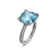 Chatelaine® Ring in Sterling Silver with Blue Topaz and Diamonds, 11mm