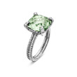 Chatelaine® Ring in Sterling Silver with Prasiolite and Pave Diamonds