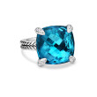 Chatelaine® Ring in Sterling Silver with Hampton Blue Topaz and Pave Diamonds