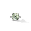 Chatelaine® Ring in Sterling Silver with Prasiolite and Pave Diamonds