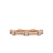Cable Collectibles® Stack Ring in 18K Rose Gold with Diamonds