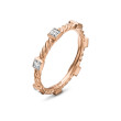 Cable Collectibles® Stack Ring in 18K Rose Gold with Diamonds