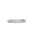 Cable Collectibles® Stack Ring in Sterling Silver with Diamonds, 2mm