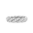 Paveflex Band Ring with Diamonds in 18K White Gold, 5mm