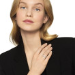 Paveflex Band Ring with Diamonds in 18K White Gold, 5mm