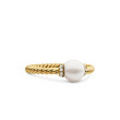 Petite Solari Station Ring in 18K Yellow Gold with Pearl and Pave Diamonds