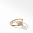 Petite Solari Bypass Ring in 18K Yellow Gold with Pavé Diamonds