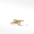 Petite Solari Bypass Ring in 18K Yellow Gold with Pave Diamonds