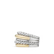 Pure Form® Five Row Ring in Sterling Silver with 18K Yellow Gold