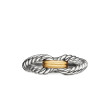 Cable Loop Band Ring in Sterling Silver with 18K Yellow Gold