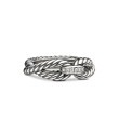 Cable Loop Band Ring in Sterling Silver with Pave Diamonds