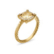 Petite Chatelaine® Pavé Bezel Ring in 18K Yellow Gold with Champagne Citrine and Diamonds, 7mm