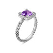 Petite Chatelaine® Pave Bezel Ring in Sterling Silver with Amethyst and Diamonds