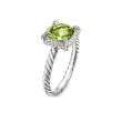 Petite Chatelaine® Pavé Bezel Ring in Sterling Silver with Peridot and Diamonds, 7mm
