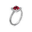 Petite Chatelaine® Pave Bezel Ring in Sterling Silver with Rhodolite Garnet and Diamonds