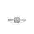 Petite Chatelaine® Ring in Sterling Silver with Full Pave Diamonds